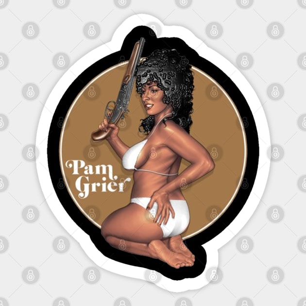 Pam Grier Retro Art Sticker by tysa
